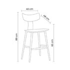 Banqueta De Cozinha Analu Baixa Assento 65cm E Encosto Em Pp