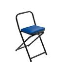 Banqueta De Ferro Dobrável Pesca Azul Cadeira Banco Industrial
