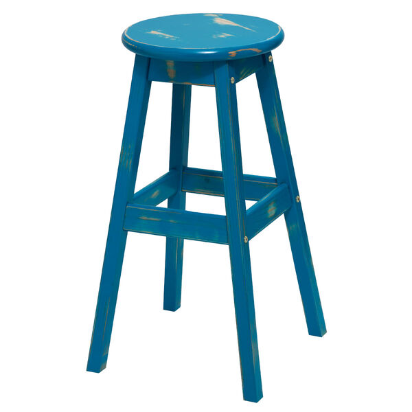 Banqueta De Madeira Alta Rústica Azul Tramontina 91412172