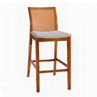 Banqueta De Madeira Em Veludo Cru Requiem