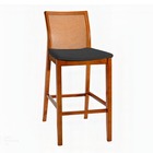 Banqueta De Madeira Em Veludo Preto Requiem