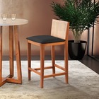 Banqueta De Madeira Em Veludo Preto Requiem