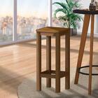 Banqueta De Madeira Maciça Alta Imbuia Nemargi