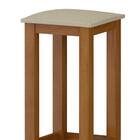 Banqueta De Madeira Maciça Alta Mel Assento Estofado Corano B