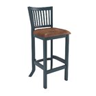 Banqueta De Madeira Maciça Valência Azul Petróleo