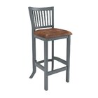 Banqueta De Madeira Maciça Valência Cinza