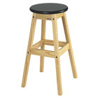 Banqueta De Madeira Tramontina Alta  Preto E Verniz