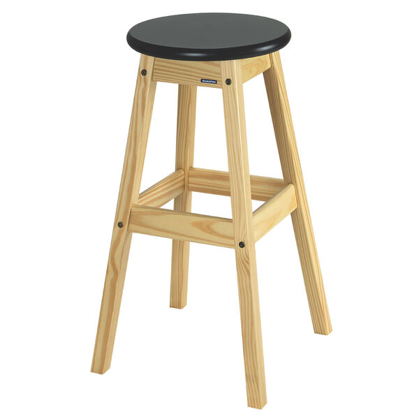 Banqueta De Madeira Tramontina Alta  Preto E Verniz