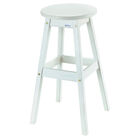 Banqueta De Madeira Tramontina Vin Alta Branca Com Assento Fo