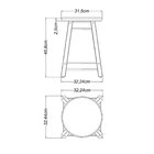 Banqueta De Madeira Tramontina Vin Baixa Branca Com Assento F