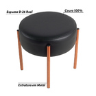 Banqueta Decorativa 45cm Antonieta Couro Preto G34 - Gran Belo