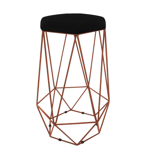 Banqueta Decorativa Aramada Paris Base Em Bronze B3 Moveis Pr