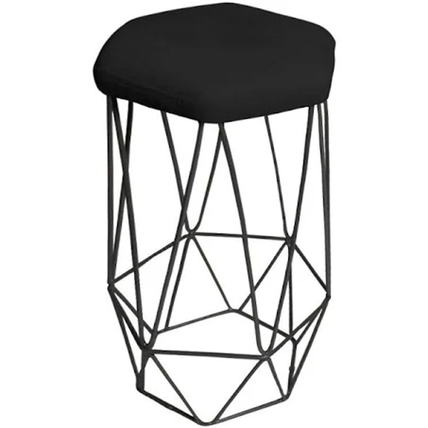 Banqueta Decorativa Aramado Base Preto Fosco Hexágonal Assent