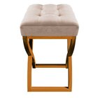 Banqueta Decorativa Aurora Base Madeira Suede Bege – D'rossi