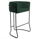 Banqueta Decorativa Base Aço Preto Betina C-117 Linho Verde -