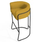 Banqueta Decorativa Base Aço Preto Betina Veludo C-279 Mostar