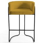 Banqueta Decorativa Base Aço Preto Betina Veludo C-279 Mostar