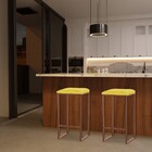 Banqueta Decorativa Billie Base Bronze Suede Amarelo G41 - Gr