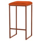 Banqueta Decorativa Billie Base Bronze Suede Telha G41 - Gran