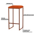 Banqueta Decorativa Billie Base Bronze Suede Telha G41 - Gran