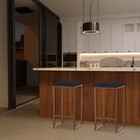 Banqueta Decorativa Billie Base Bronze Veludo Preto G41 - Gra