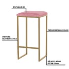 Banqueta Decorativa Billie Base Gold Suede Rosa G41 - Gran Be