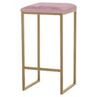 Banqueta Decorativa Billie Base Gold Veludo Rosê G41 - Gran B