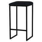 Banqueta Decorativa Billie Base Preta Suede Preto G41 - Gran