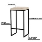 Banqueta Decorativa Billie Base Preta Veludo Bege G41 - Gran