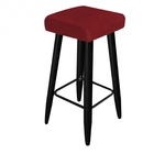 Banqueta Decorativa Chloe Suede Vermelho Pés Palito Preto