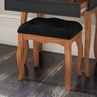 Banqueta Decorativa Estofada Baixa Alice M19 Preto/imbuia - M