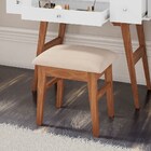 Banqueta Decorativa Estofada Baixa Stefany M19 Branco/imbuia