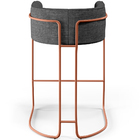 Banqueta Decorativa Fixa Base De Aço Cobre Betina D02 Linho C