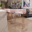 Banqueta Decorativa Fixa Base De Aço Cobre Betina D02 Veludo