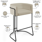 Banqueta Decorativa Fixa Base De Aço Preto Betina D02 Corano