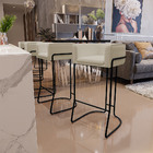 Banqueta Decorativa Fixa Base De Aço Preto Betina D02 Corano