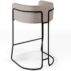 Banqueta Decorativa Fixa Base De Aço Preto Betina D02 Linho B