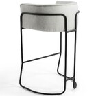 Banqueta Decorativa Fixa Base De Aço Preto Betina D02 Linho C