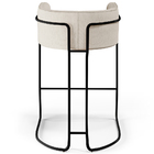 Banqueta Decorativa Fixa Base De Aço Preto Betina D02 Linho C