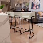 Banqueta Decorativa Fixa Base De Aço Preto Betina D02 Linho C