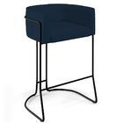 Banqueta Decorativa Fixa Base De Aço Preto Betina D02 Veludo