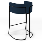 Banqueta Decorativa Fixa Base De Aço Preto Betina D02 Veludo