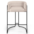 Banqueta Decorativa Fixa Base De Aço Preto Betina D02 Veludo