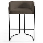 Banqueta Decorativa Fixa Base De Aço Preto Betina D02 Veludo