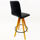 Banqueta Decorativa Helena Gomada Nobuk Preto Base Giratória