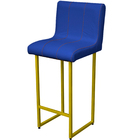 Banqueta Decorativa Iris Para Cozinha Corino Azul Royal Base