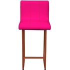 Banqueta Decorativa Iris Para Cozinha Corino Pink Base Bronze