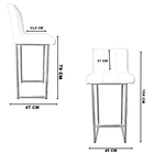 Banqueta Decorativa Iris Para Cozinha Corino Pink Base Bronze