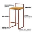 Banqueta Decorativa Jasmine Base Bronze Suede Mostarda G41 -