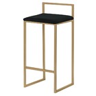 Banqueta Decorativa Jasmine Base Gold Veludo Preto G41 - Gran